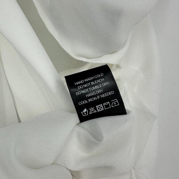 NWT Michael Costello Revolve Sunny One Sleeve Front Slit Mini Dress White Medium - Picture 11 of 12